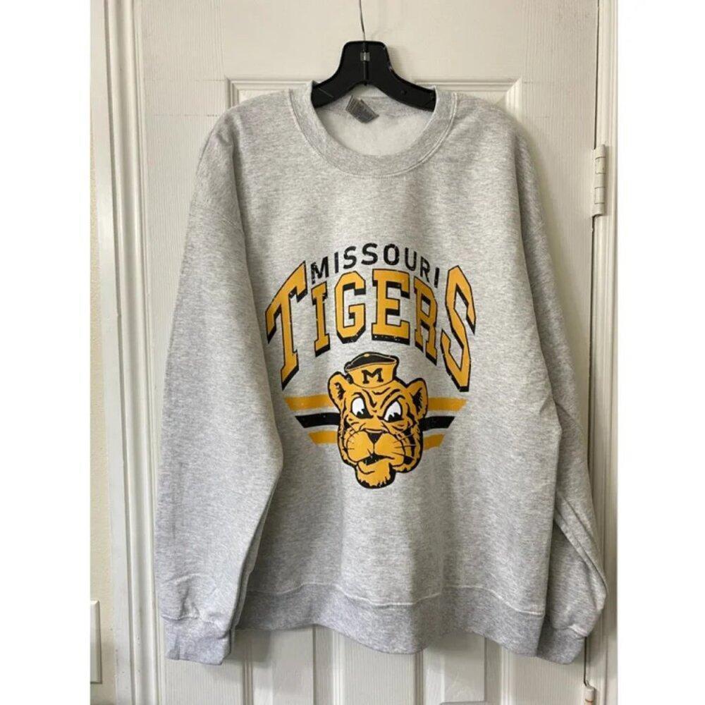 Missouri Tigers Sweatshirt Ncaa University Varsity Sport Collector Grey